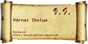 Várnai Ibolya névjegykártya